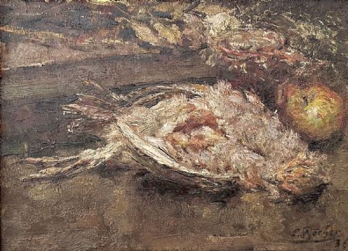 fig 1. Still Life of a Bird - Antique Oil Painting
