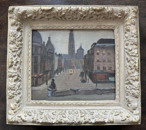 fig 1. City View - Antique Oil Painting