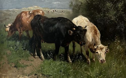 fig 3. Cattle Grazing - Antique Oil Painting