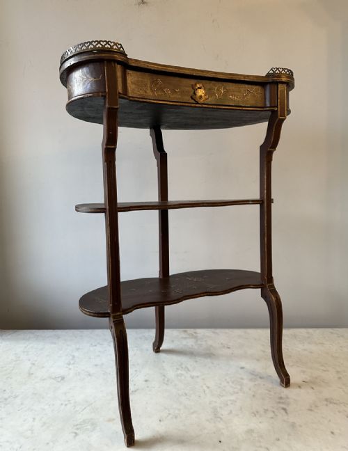 PAINTED THREE TIER TABLE - ADDITIONAL PHOTO 1