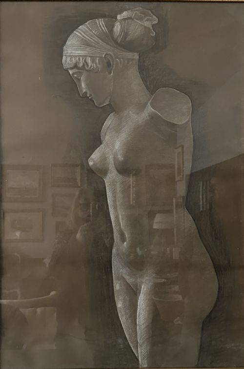 Drawing of a Statue - Antique Drawing