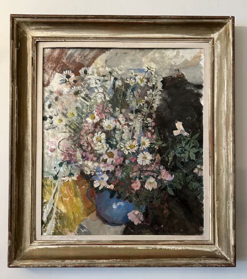 fig 1. Summer Flowers - Antique Oil Painting