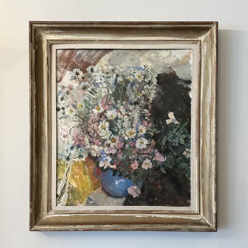 fig 4. Summer Flowers - Antique Oil Painting