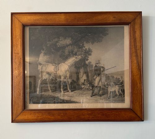 fig 1. Le Chasseur - Antique Engraving