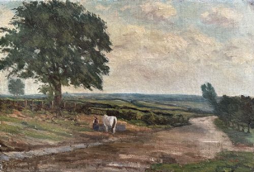 The Road - Antique Oil Painting