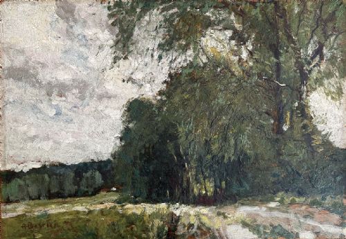Summer Landscape - Antique Oil Painting