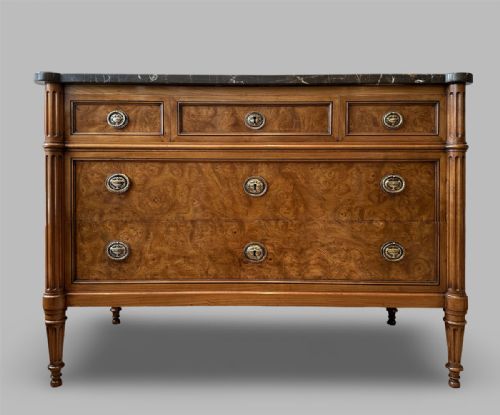 French Burr Walnut Commode -19th Century