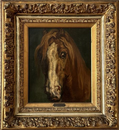 fig 2. Chestnut Horse - Antique Oil Painting