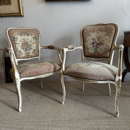 Pair of French Tapestry Fauteuils