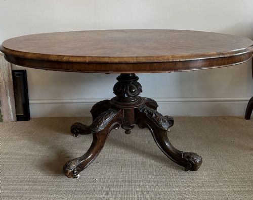 Tilt Top Burr Walnut Loo Table