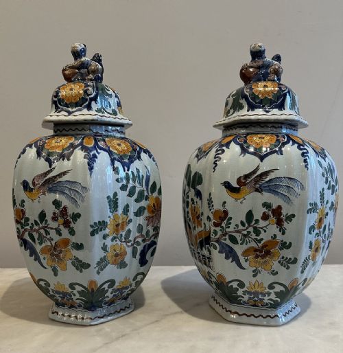 Pair of Delft Vases - 19th Century