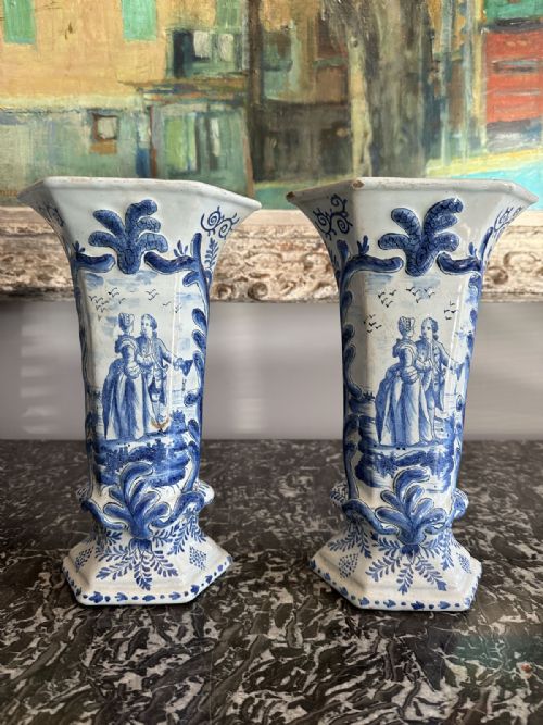Pair of Delft Vases - 18th Century