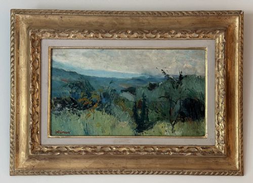 fig 1. Summer Landscape - Antique Oil Painting