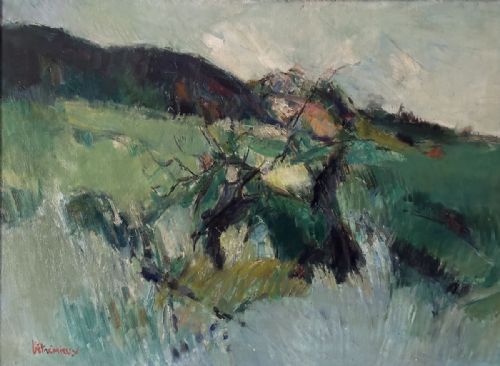 THE OLIVE TREE ANTIQUE OIL PAINTING