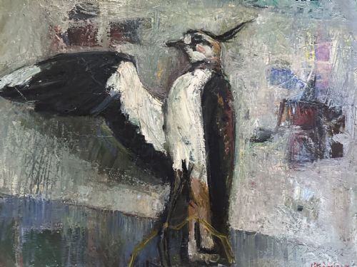 fig 1. Lapwing - Antique Oil Painting