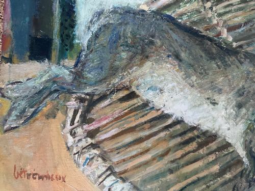 RABBIT ANTIQUE OIL PAINTING - ADDITIONAL PHOTO 2