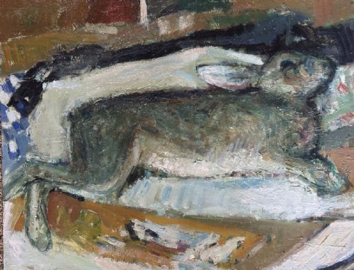 STILL LIFE OF A RABBIT II ANTIQUE OIL PAINTING - ADDITIONAL PHOTO 1