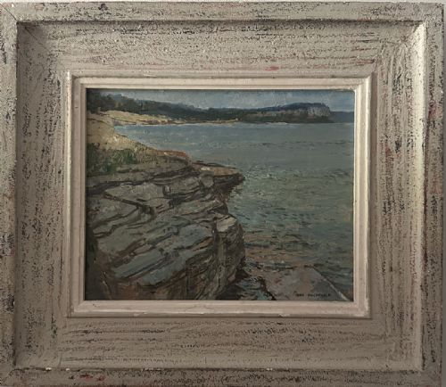 fig 1. Shoreline - Antique Oil Painting