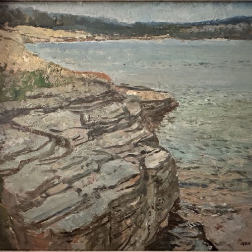 fig 2. Shoreline - Antique Oil Painting