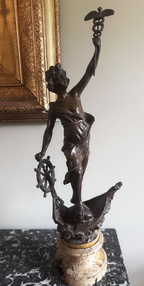 PAIR OF FRENCH SPELTER SCULPTURES - ADDITIONAL PHOTO 1
