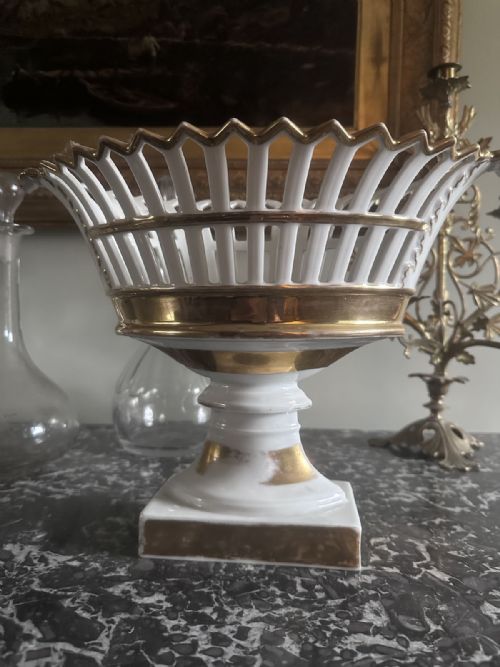 FRENCH PORCELAIN BASKET BOWL - ADDITIONAL PHOTO 1