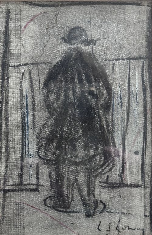 Man in Front of Railings - Antique Drawing