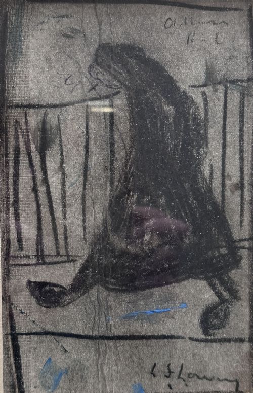 Woman Walking - Antique Drawing