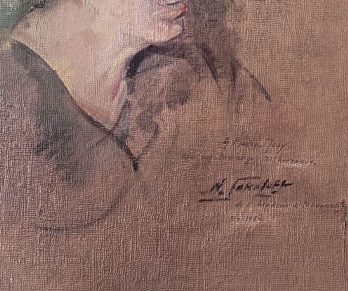 PORTRAIT OF A LADY ANTIQUE OIL PAINTING - ADDITIONAL PHOTO 3