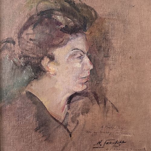 PORTRAIT OF A LADY ANTIQUE OIL PAINTING - ADDITIONAL PHOTO 4