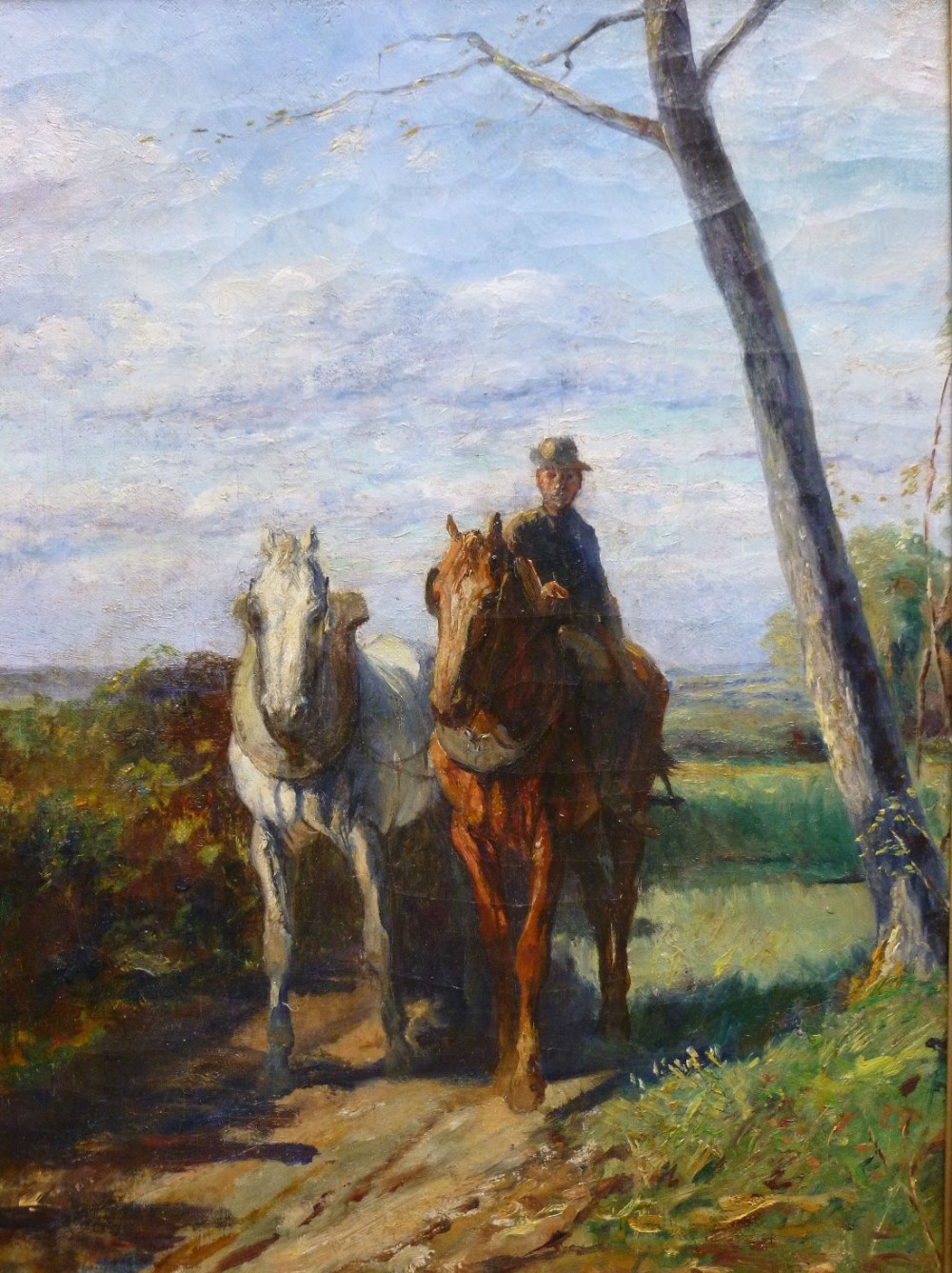 End of the Day -19th Century Oil Painting