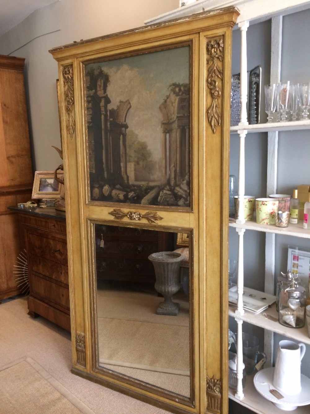 Large French Trumeau Mirror