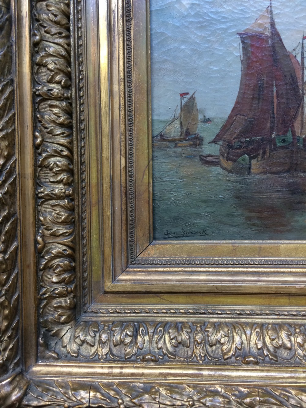 Fishing Boats - 19th Century Oil Painting View VII