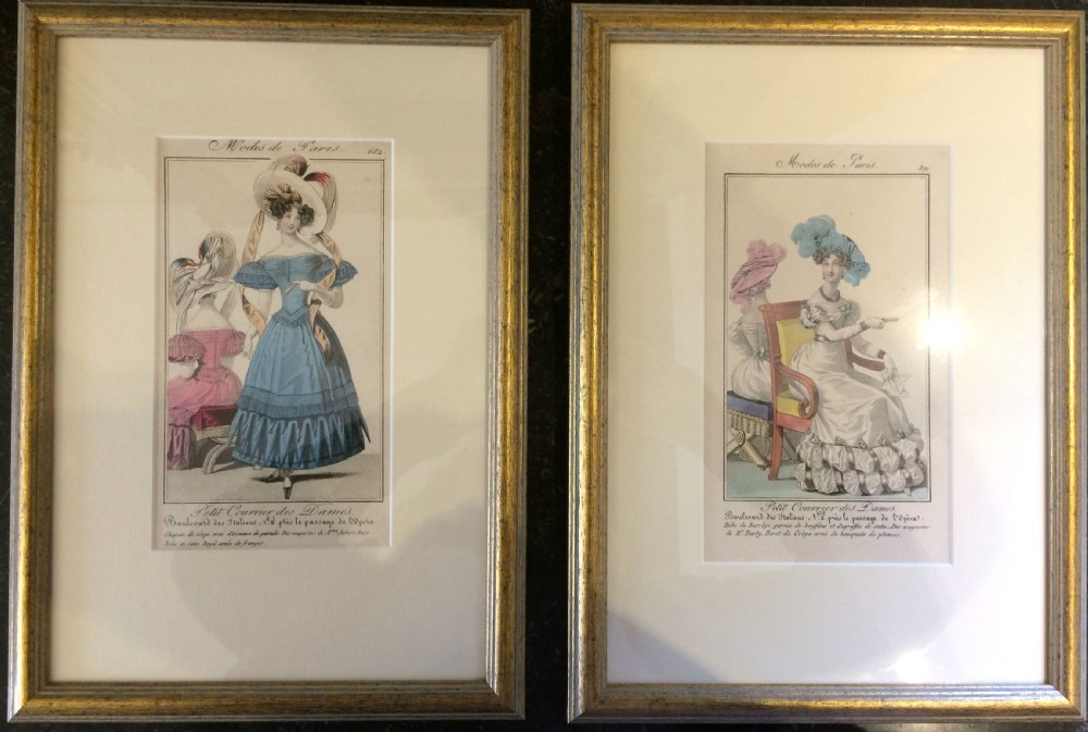 Set of Four Antique French Fashion Prints View VI