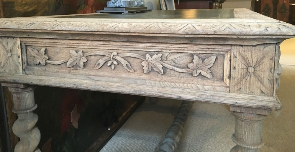 Carved Oak French Writing Table  View IX