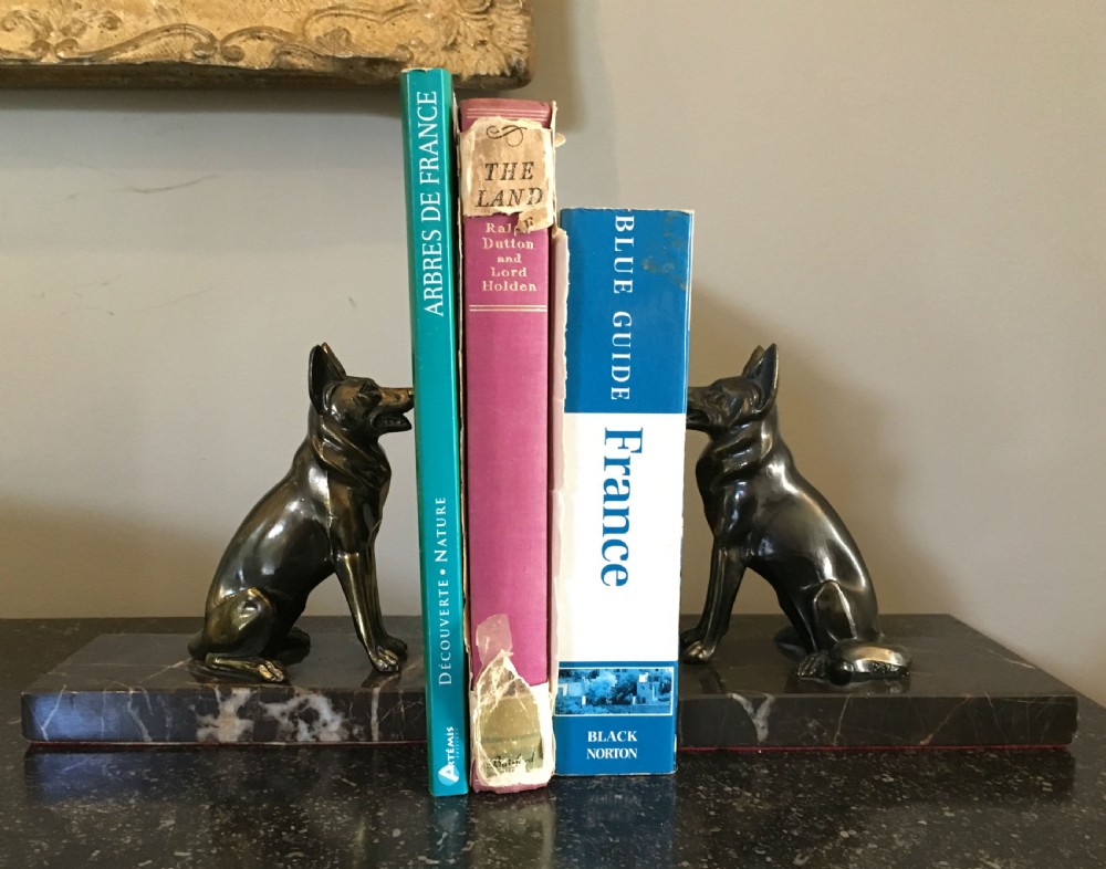 Pair of Alsatian Bookends - Art Deco View VI