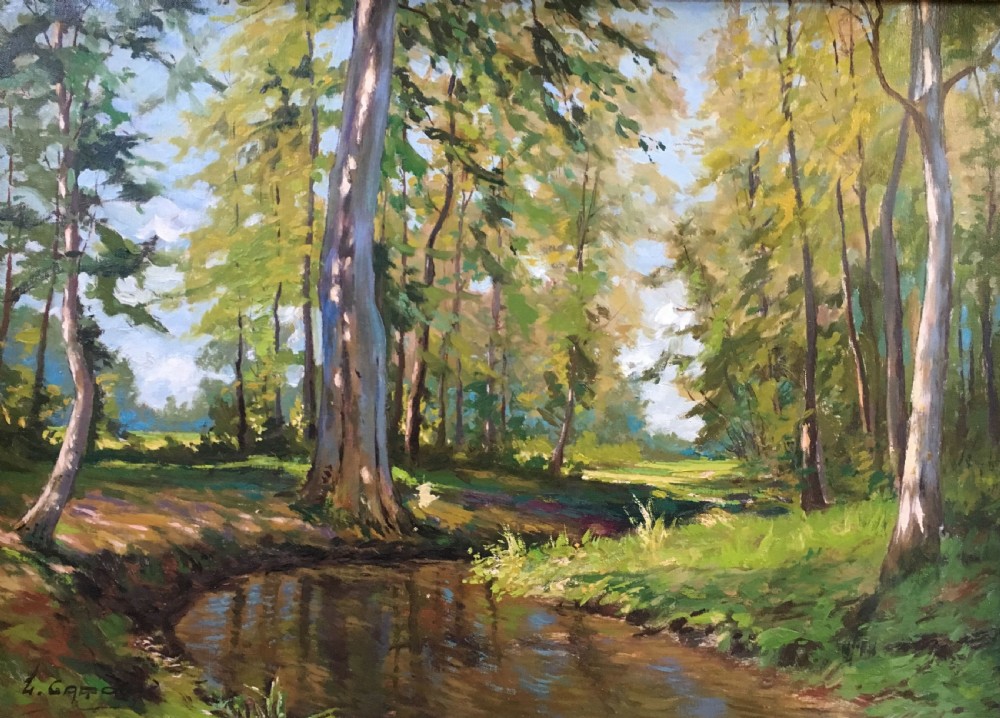 Woodland View - Antique Oil Painting