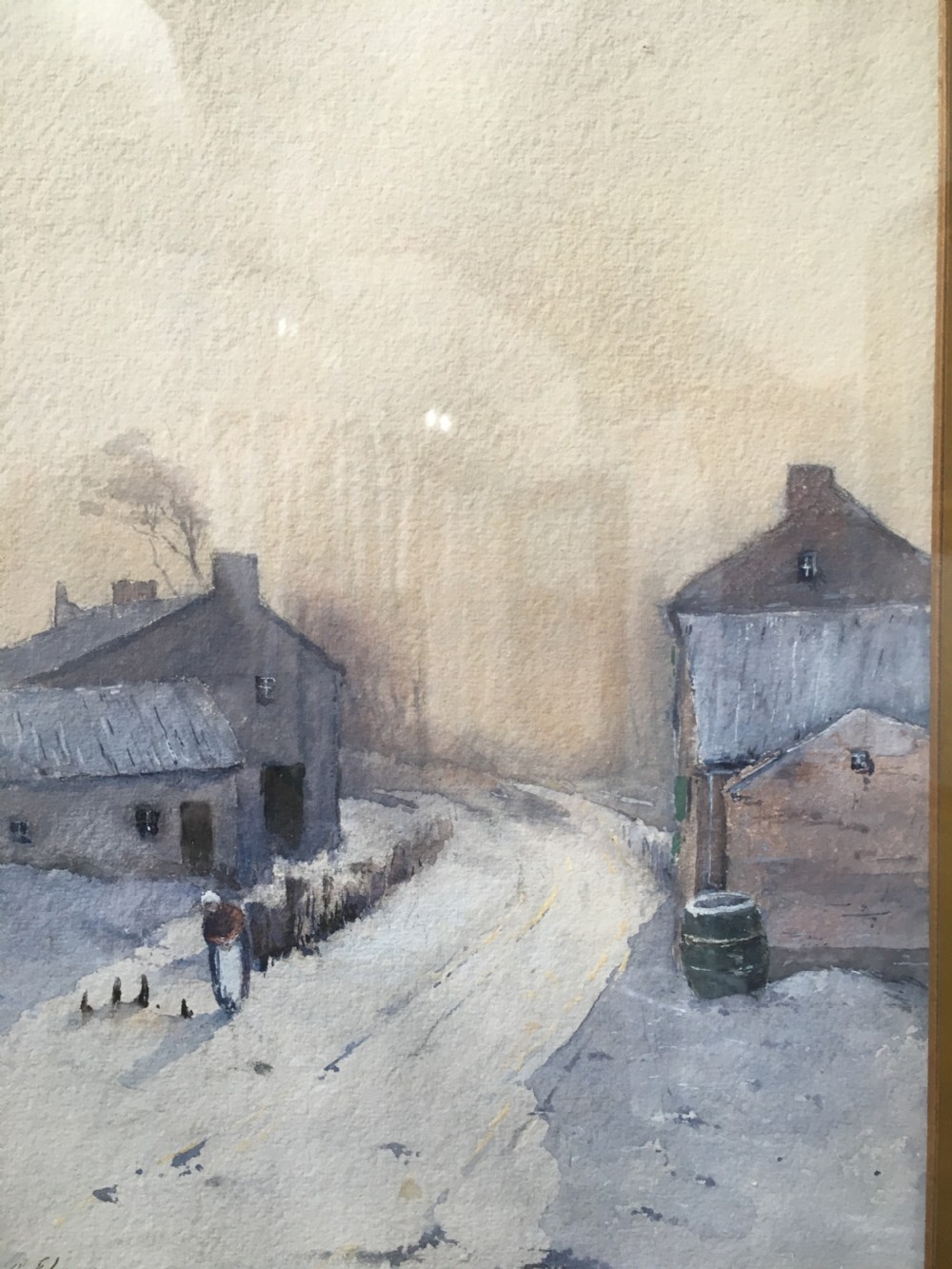 Winter Landscape - 19th Century Watercolour