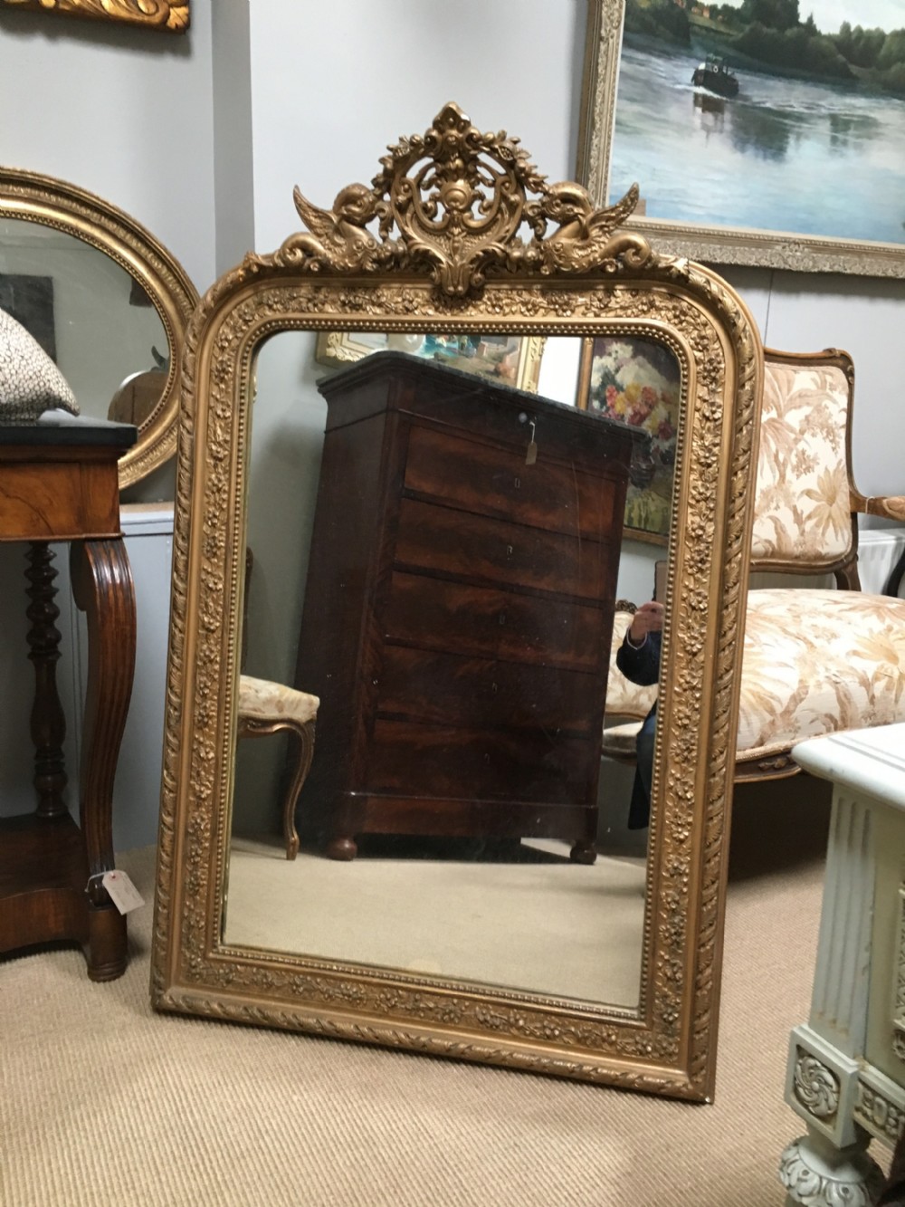 19th Century French Mirror View II