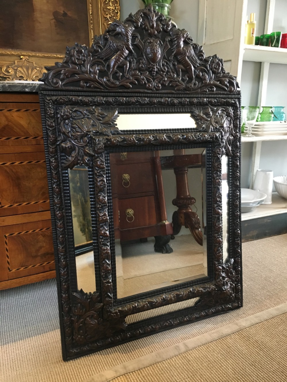 Brass Mirror Repousse - 19th Century View III