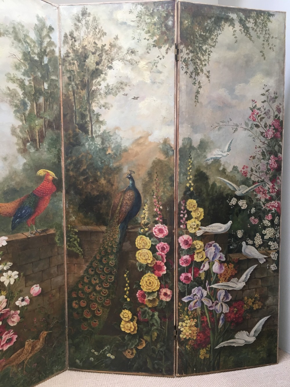 Antique French Screen - Four Panel View IV