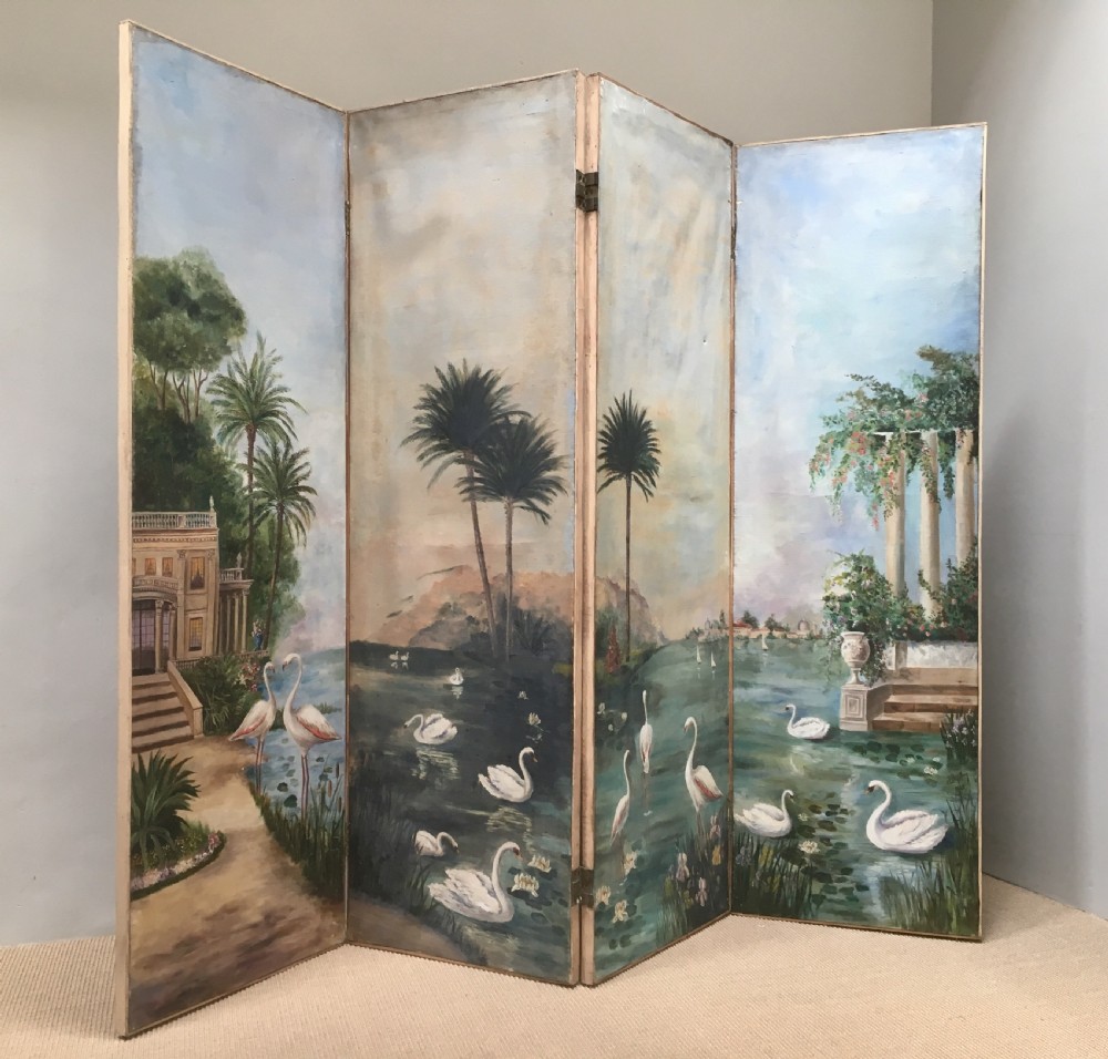 Antique French Screen - Four Panel View X