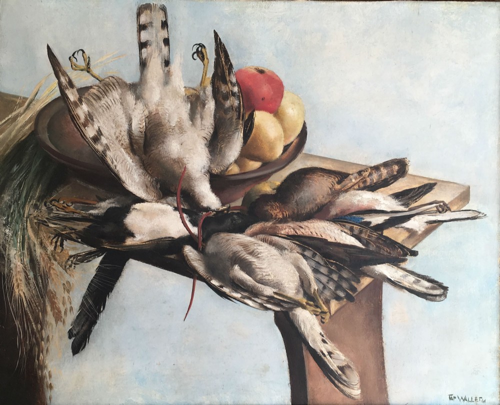Game Birds and Fruit - Antique Oil Painting
