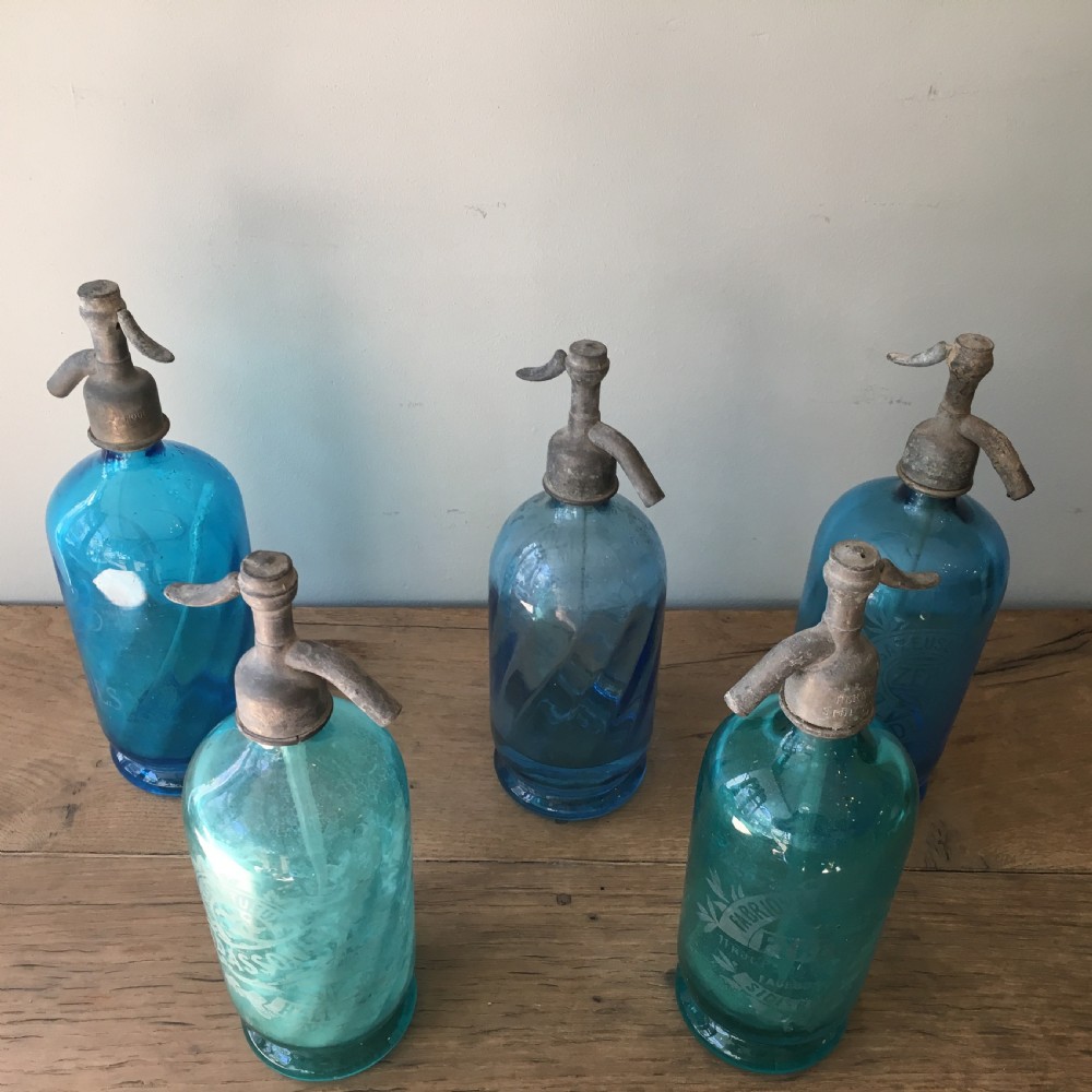 Set of Four French Glass Soda Syphons View III