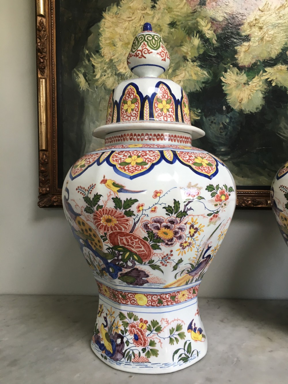 Large Covered Vases - Faience Boch View III