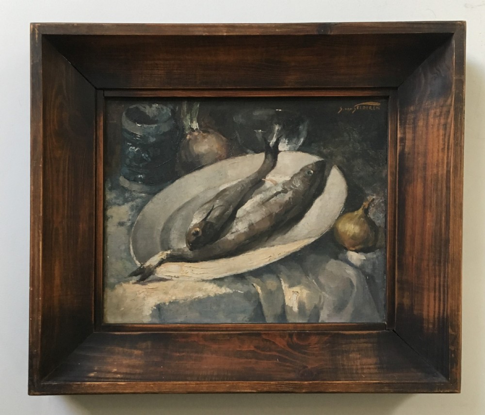 Two Fishes on a Plate - Oil Painting View III
