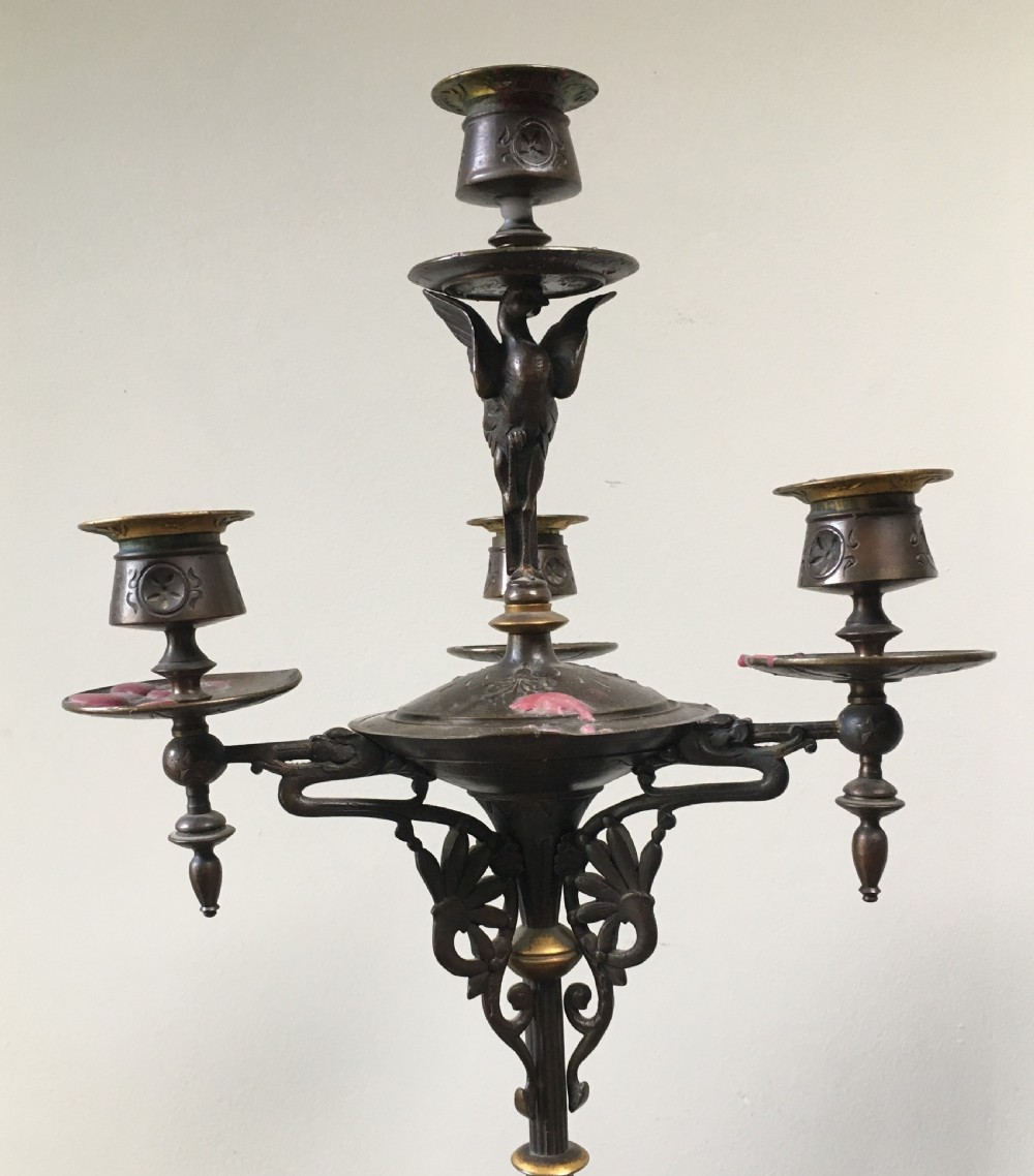 Pair of French Bronze Candelabra - 19th Century View II