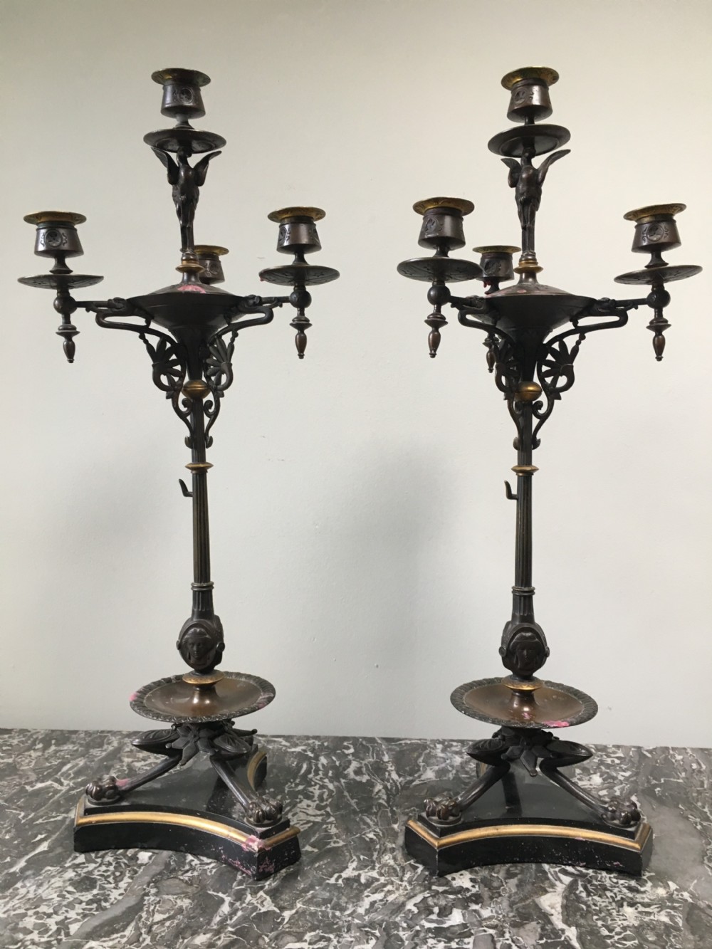 Pair of French Bronze Candelabra - 19th Century View VI
