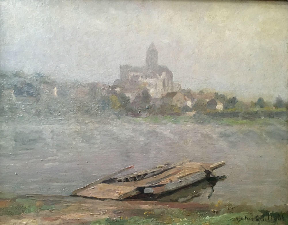 River View - Antique Oil Painting