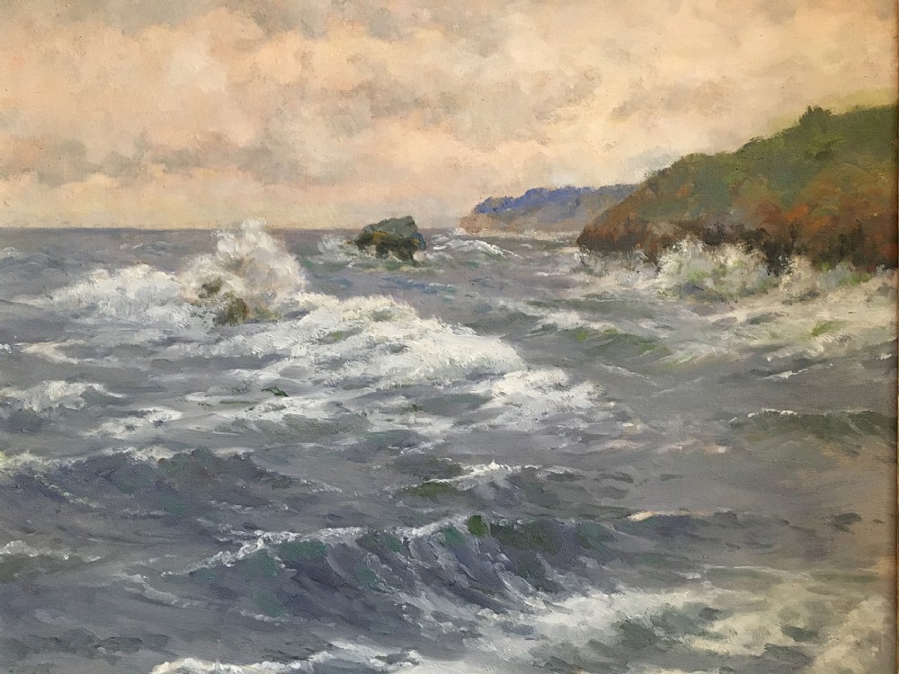 Rough Sea - Antique Oil Painting