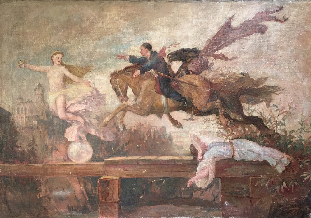 Mythological Scene - Antique Oil Painting